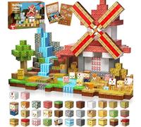 Goody King Costruzioni Magnetiche 150 Pezzi Blocchi Magnetici con Mulino a Vento Farm Figure Animale Montessori Magnetici Giocattoli da 3 4 5 6 7 8 9 Anni Regali di Pasqua per Bambini