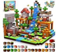 Goody King Costruzioni Magnetiche per Bambini 200 Pezzi - Blocchi Magnetici con Tema Prateria - Animali e fiumi - Magnetic Building Blocks Giocattoli Montessori - Regali STEM per bambini 3-9 Anni