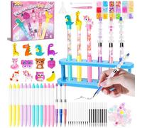Goody King Set di penne fai da te per bambini, con oltre 50 accessori, penna personalizzata, set creativo per ragazze e ragazzi dai 6 anni in su, ideale come regalo per una scuola