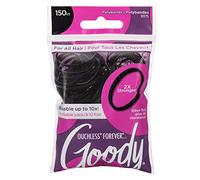 Goody Ouchless - Elastici per capelli da donna, in poliestere, 150 pezzi, colore nero, accessori per capelli fini per acconciare con facilità e mantenere i capelli al sicuro, perfetto per acconciature