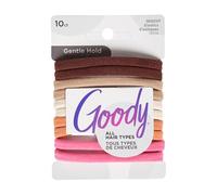 Goody Ouchless Seamless Hair Elastics, 10 Ct,Warm Tones, Damage-Free Gentle Hold Ties, No Snag or Pull, For All Occasions, Chic Styling Accessories for Women & Men, All Hair Types