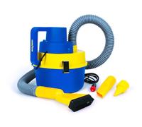 GoodYear Bidone 12V-120W Doppia Presa Aspirazione e Gonfiaggio 23983, Aspirapolvere per Auto, Giallo e Blu, 120 W, 3.5 Liters