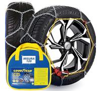 Goodyear, Catene da Neve 9mm in Metallo Misura 120, Set 2 Pezzi, Tenditore Automatico Autotensionante per Sicurezza Stradale, Omologazione V5117, Trazione Massima su Neve e Ghiaccio