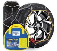 Goodyear, Catene da Neve 9mm in Metallo Misura 80, Set 2 Pezzi, Tenditore Automatico Autotensionante per Sicurezza Stradale, Omologazione V5117, Trazione Massima su Neve e Ghiaccio