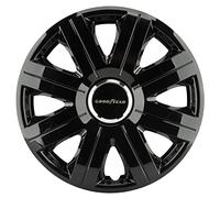 Goodyear GOD9026 1 Set di 4 coprimozzi Neri di 15” con Tecnologia Flexo e Anello di bloccaggio Regolabile, Nero