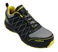 Goodyear S1p SRA HRO - Scarpe da ginnastica antinfortunistiche da lavoro senza metallo, Nero Gelb, 39 EU