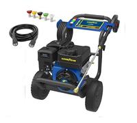 Goodyear - Idropulitrice a Benzina Professionale 8 HP (228 Bar / 3300 PSI), Lavasuperfici ad Alta Pressione 730 L/h con 5 Ugelli e Serbatoio Detergente Integrato