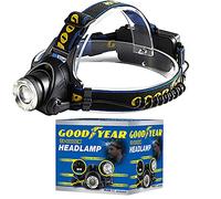 Goodyear Lampada da testa Torcia Lampada da testa Torcia LED Ricaricabile 6000 Lumen Multi Zoom X2000 Riparazione Auto Campeggio Luce Notturna Lettura Mappa
