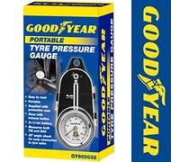 Goodyear - Manometro professionale per pneumatici, resistente, con grande quadrante, misurazione dell'aria in PSI/BAR, con pulsante di rilascio, per auto, moto, bici, furgoni