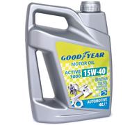 Goodyear Olio Motore 15W-40 Benzina, Diesel e GPL/Metano, 4 Stagioni Active 3000, Minerale Multigrado ad Alte Prestazioni, Protezione Anti-Attrito Motori Usurati, API SN/CF, 4L
