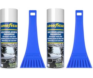 Goodyear Pack Inverno: Sbrinatore per Parabrezza 400 ml e Raschietto Piccolo Eco, Soluzione Completa per Rimuovere Ghiaccio e Brina dal Parabrezza (Confezione da 2)