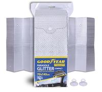 Goodyear Parasole Auto Anteriore 70x145 cm Dobleface con Ventose - Protezione Solare Parabrezza Universale - Grigio squame piccole - Anti-UV, Termico, Ripiegabile - Accessori Auto Estivi