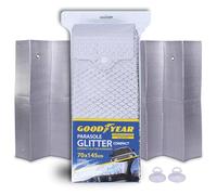Goodyear Parasole Auto Anteriore 70x145 cm Dobleface con Ventose - Protezione Solare Parabrezza Universale - Grigio squame grandi - Anti-UV, Termico, Ripiegabile - Accessori Auto Estivi