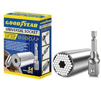 Goodyear Set di chiavi a bussola universali, 1/4"-3/4", include adattatore per chiave, fai da te, auto
