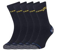 Goodyear Workwear, Confezione da 5 calze da lavoro imbottite con tacco a contrasto, colore nero, taglia unica da 39 a 46