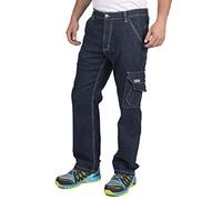 Goodyear Goodyear Workwear Gypnt030 Mens Multi Pocket Work Safety Stretch Denim Carpenters Cargo Jeans Pants, Pantaloni da lavoro Uomo, Blue, 38" Waist 31" Leg