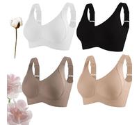 GOOEIC Super Firming Bra | Wire-Free Push-Up Bra No More Sagging Breasts, Women's Ribbed Push Up Adjustable (4PCS-Mix,XXL)