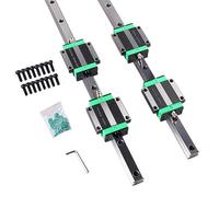 GooEquip Guida lineare 2 pezzi HGR20 1500 mm con 4 blocchi di cuscinetti HGW20CC per stampanti 3D fai da te, macchina CNC, dispositivi elettrici, torni, guide lineari