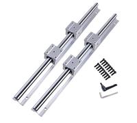 GooEquip Guida Lineare SBR20 1000mm Set di Guide per Cuscinetti Lineari con 2 x Alberi di Guida da 1000 mm e 4 x Blocchi SBR20UU, Guida di Scorrimento Lineare Inossidabile con Fori Preforati