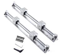 GooEquip Guida lineare SBR20, 1500 mm, 2 guide lineari e 4 blocchi di cuscinetti con fermaporta SBR20, lunghezza binari lineari 1500 mm, per stampanti 3D, parti CNC