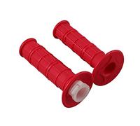 GOOFIT 7/8" 22mm Rosso (Comprese Linee di valvola Bianche) CNC Maniglia di Torsione Avanzata Manopole Manubrio Gomma Sostituzione per 50cc-250cc Dirtbike Go Karts Atvs Scooters Pitbike