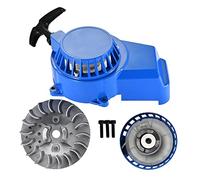 GOOFIT Avviamento A Strappo Con Avviamento A Strappo In Lega Con sostituzione per Del Volano A 18 Pinne Per Mini Quad 47cc 49cc Pocket Dirt Bike Mini Atv Blu
