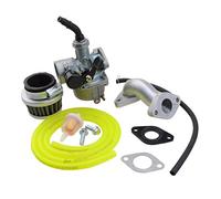 GOOFIT Carburatore Minimoto 19mm PZ19 con Filtro Aria 35 con Tubo Carburante sostituzione per XR CRF 50cc 70cc 90cc 110cc 125cc Scooter e Ciclomotore ATV Quad Giallo