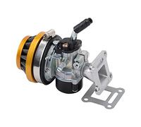 GOOFIT Collettore Carburatore 19mm Moto con Filtro Aria 58mm Performance Sostituzione Per 2 Tempi 47cc 49cc ATV Mini Quad Go Kart Pit Bike Ciclomotore e Scooter Oro