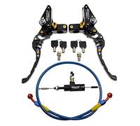 GOOFIT Leva Frizione 22mm Idraulica Moto Kit con M8 x 1.25mm Cilindro Alluminio CNC Universale per YZ125 YZ250 YZ250F YZ450F WR250F WR450F Pit Bike Scooter e Ciclomotore Nero