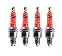 GOOFIT Set Di 4 Pezzi A7tc 3-Elettrodo Spark Plug Sostituzione per 50cc 70cc 90cc 110cc ATV 150 Moped Go Kart Scooter High Performance Spark Plug