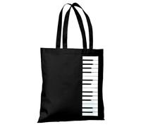 GOOGIT Borsa Musica Pianoforte 100% Tela di Cotone Scuola Shopper Viaggi Musicista (Canvas bag)