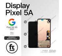 GOOGLE DISPLAY PIXEL 5A 5G (G1F8F) 2021 ORIGINALE SERVICE NERO SCHERMO LCD TOUC