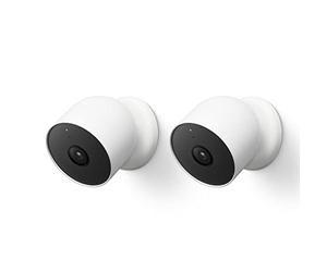 Google Nest Cam - Telecamera di sicurezza per interni ed esterni, con batteria, WiFi, wireless, confezione da 2