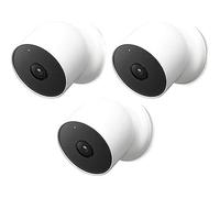 Google Nest Nest Cam - Telecamera di rete da 2 megapixel Full HD, per esterni, confezione da 3