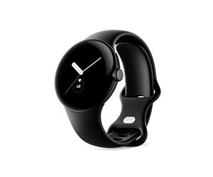 Google Pixel Watch 1st Gen - Smartwatch Android con monitoraggio dell'attività Fitbit, orologio con monitoraggio della frequenza cardiaca, cassa in acciaio inossidabile nero opaco con cinturino attivo