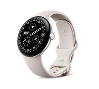 Google Pixel Watch 4 (45 mm) - Android-Smartwatch mit umfassendem Gesundheits- und Fitness-Tracking und Unterstützung von Gemini - Aluminiumgehäuse in Polished Silver - Sportarmband in Porcelain - LT