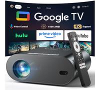 [Google TV/Voice Control] Proiettore intelligente GooDee 4K UHD con WiFi e Bluetooth, proiettore cinematografico portatile con Netflix / Prime Video / YouTube integrato, Dolby Sound Home Theater per