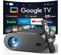 [Google TV/Voice Control] Proiettore intelligente GooDee 4K UHD con WiFi e Bluetooth, proiettore cinematografico portatile con Netflix / Prime Video / YouTube integrato, Dolby Sound Home Theater per