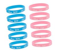 GOOHOCHY 10 Braccialetti Silicone per Gender Reveal Party Accessori Divertenti e Stilosissimi per Shower e Celebrazioni Comodi e Leggeri per Attività All