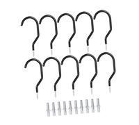 GOOHOCHY 10 Pezzi Ganci da Parete per Bici con Viti Ganci Resistenti in Acciaio con Rivestimento Antiscivolo Portabici Verticale per Garage e Soffitto per Tutti i Tipi di Biciclette