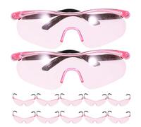 GOOHOCHY 12 Pezzi Occhiali Protettivi per Leggeri e Antiscivolo Occhiali Sicurezza Ragazzo Ragazza Ragazza con Lenti Trasparenti per Giochi CS Laboratorio e Scienze Rosa