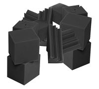 GOOHOCHY 16 Pezzi Pannelli Acustici Fonoassorbenti in Spugna Nera a Forma di Piramide per Smorzamento del Suono e Resistenza al Fuoco, per Ktv e Nursery