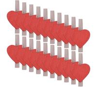 GOOHOCHY 1set Mollette Legno Forma di Cuore per Foto Clip Colorate con Metri di Filo e Chiodi per Decorazioni e Matrimoni per Appendi Foto e Messaggi