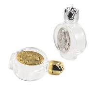 GOOHOCHY 2 pezzi Bottiglia in Vetro Decorativa per Acqua Santa Resistente e Portatile Contenitore Sacro con Design Inciso per Uso Quotidiano e Regali Raffinati