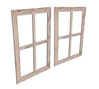 GOOHOCHY 2 Pezzi Cornici Finestre Rustiche in Legno Vintage Decorazioni Parete in Stile Country con Finto Sguardo Porta Foto e Memo per Soggiorno Bagno Camera e Ingresso Facili da