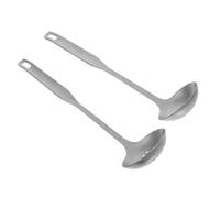 GOOHOCHY 2 pezzi Mestoli Vintage Acciaio Inox Cucchiaio e Schiumarola Rete Manico lungo Rinforzato per Zuppe e Hot Pot Resistente e Sicuro per Cucina Quotidiana