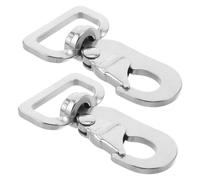 GOOHOCHY 2 Pezzi Moschettone Girevole a Molla in Acciaio Inox 7,5 Cm | Chiusura a Scatto Rapida, Apertura Semplice, Design Girevole 360°, per Imbracature e Tracolla