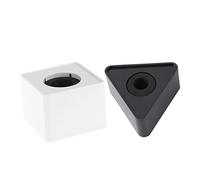 GOOHOCHY 2 Pezzi Portachiavi Microfono in Abs Supporto per Logo a Forma Triangolare e Quadrata, per Interviste e Trasmissioni Professionali