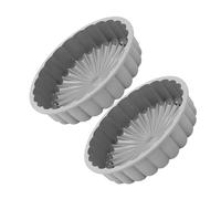 GOOHOCHY 2 pezzi Stampi Torta in Silicone Alimentare Resistente C Stampo Rotondo Versatile per Forno Teglia Antiaderente Grigia per Dolci e Torte