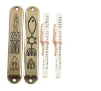 GOOHOCHY 2 Pezzi Stipite Arredamento retrò Messianico Colorato Targa Porta Asso Scrittura con Vacanza Questo Ornamento Annata Kosher per Soltanto Decorazione Benedizione Lega